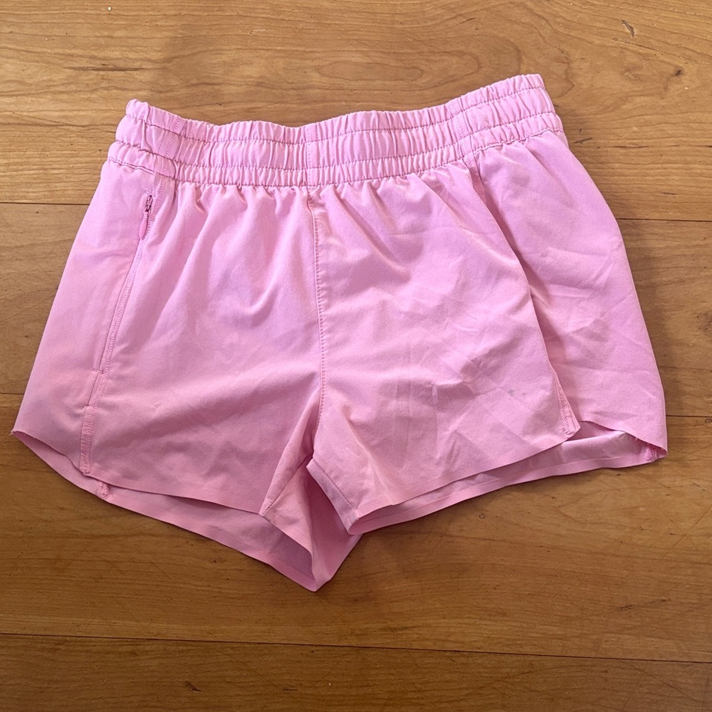 Athleta Light Pink Elastic-Waist Athletic Shorts